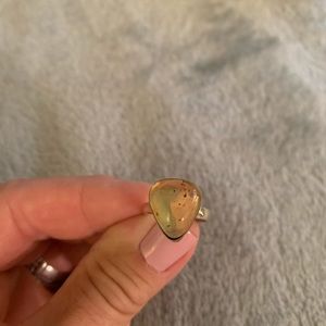 Sterling silver and pale amber women’s ring